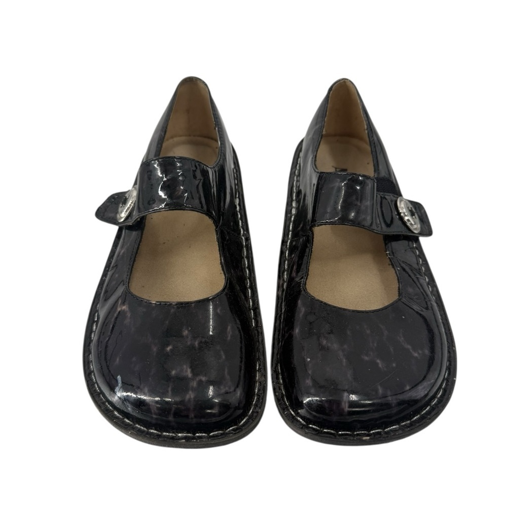 Alegria Paloma Mary Jane Black Patent Leather Comfort Shoes EU 38 Slip Resistant